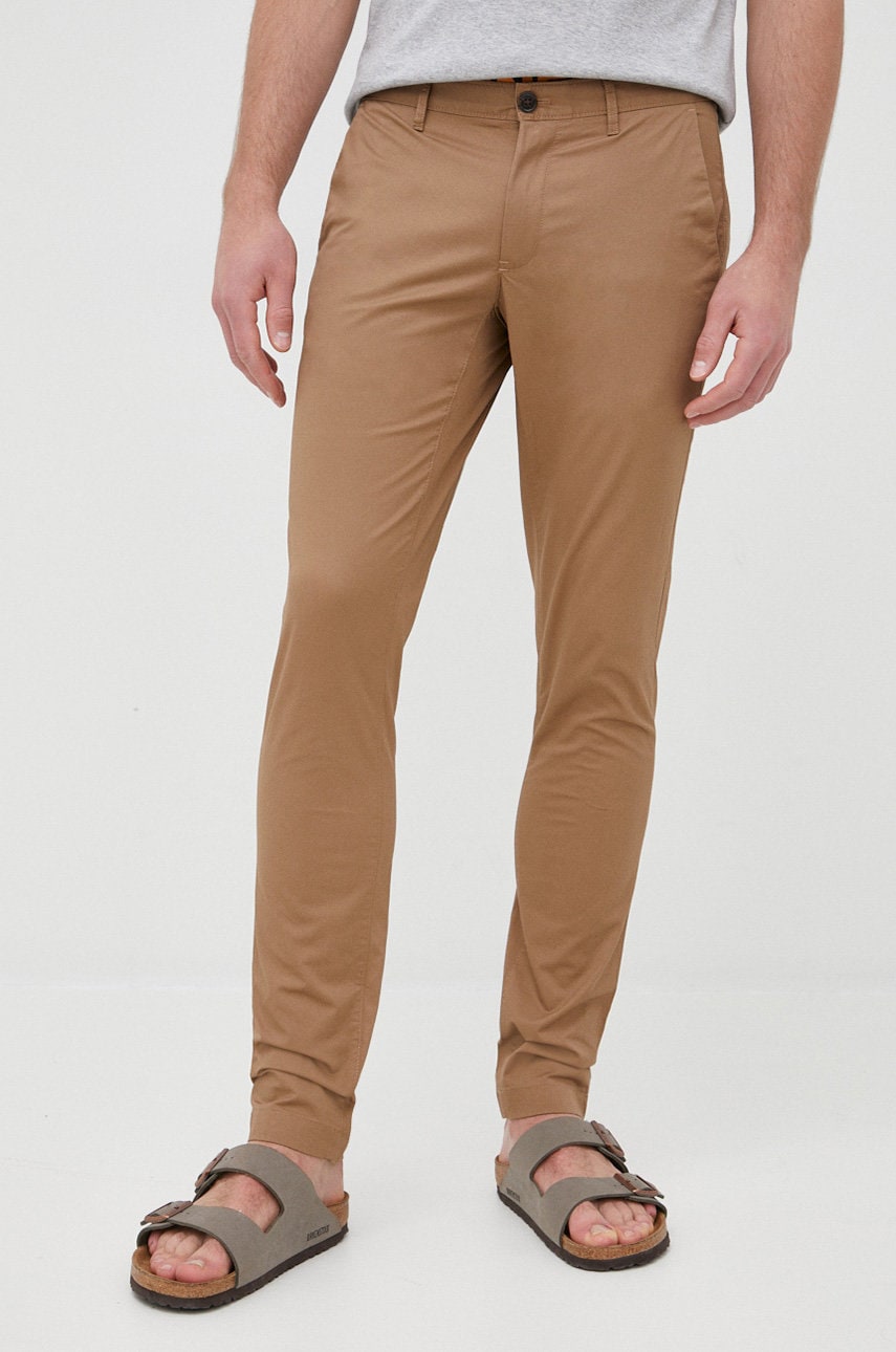 Michael Kors Pantaloni Barbati, Culoarea Maro, Drept