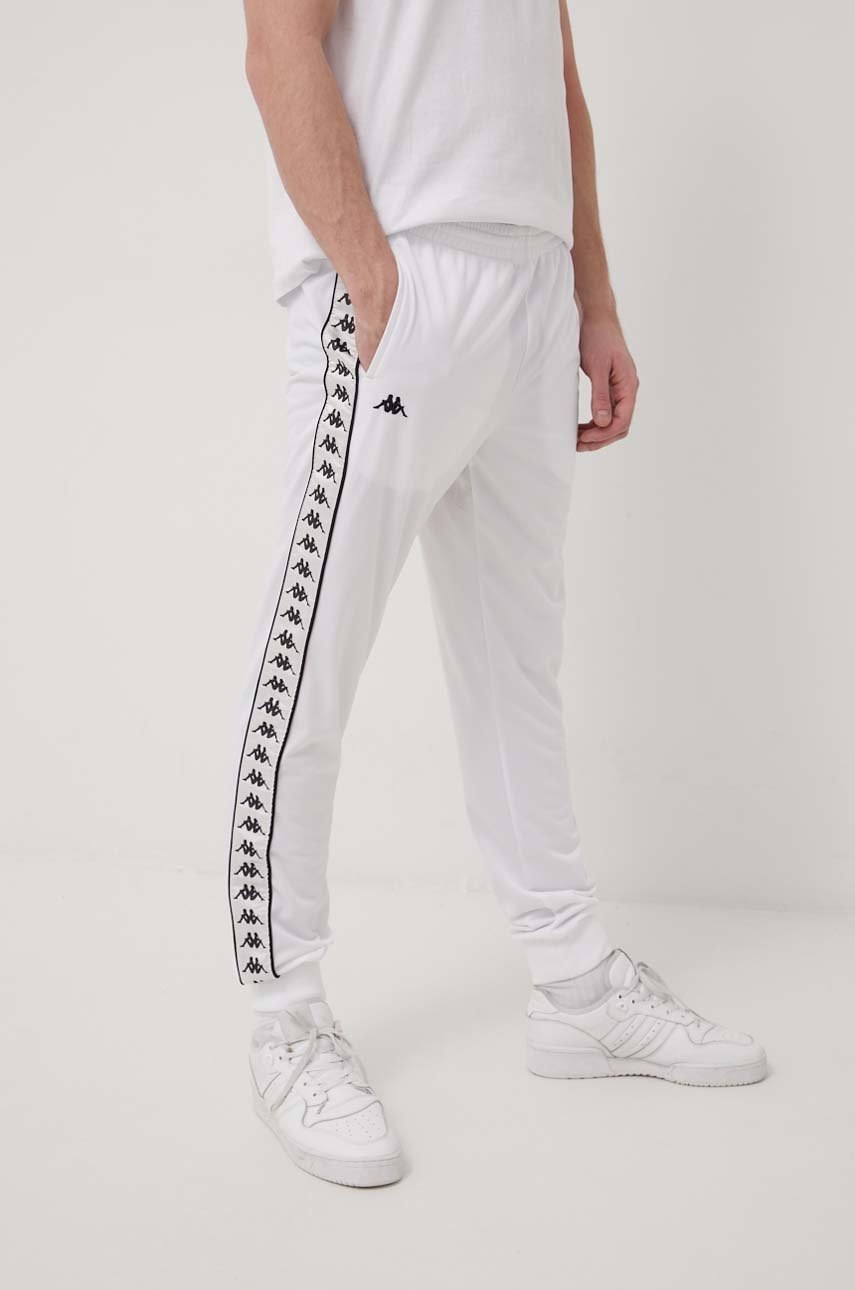 

Панталони Kappa мъжко в бяло с апликация, Бял