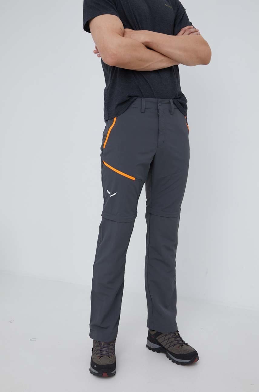 Salewa pantaloni de exterior iseo dry barbati, culoarea gri