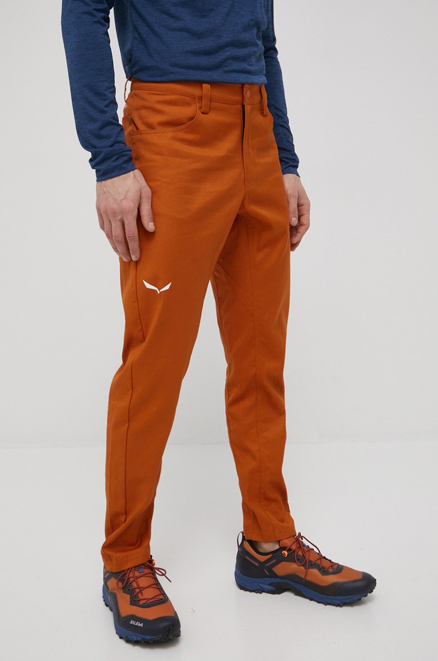 

Штани outdoor Salewa Fanes чоловічі колір помаранчевий облягаючі