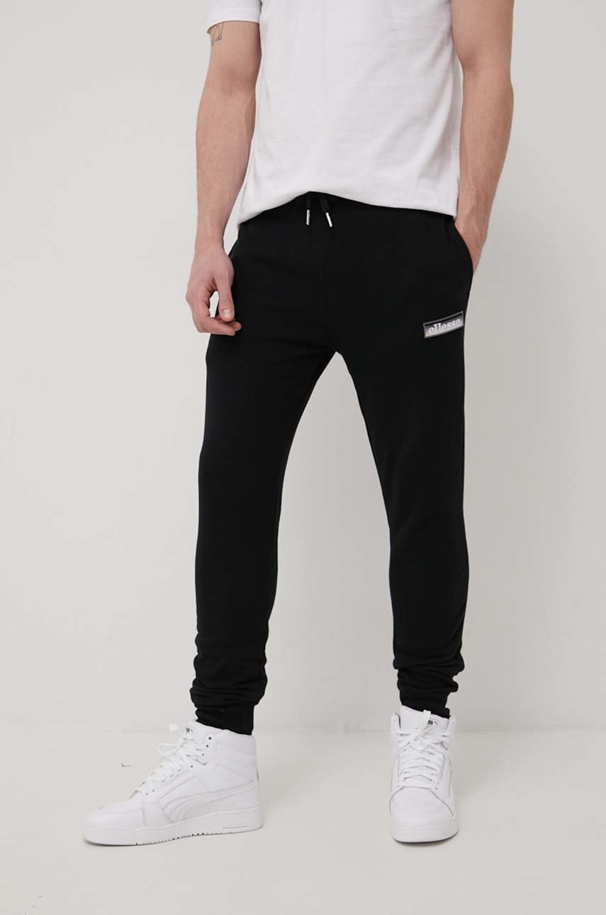 

Панталони Ellesse мъжко в черно с апликация, Черен