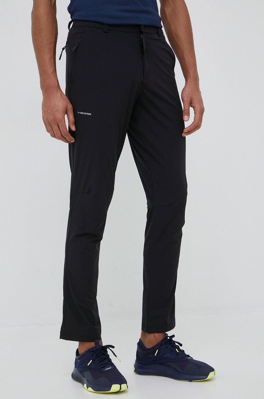 Viking pantaloni de exterior Expander Ultralight barbati, culoarea negru answear.ro