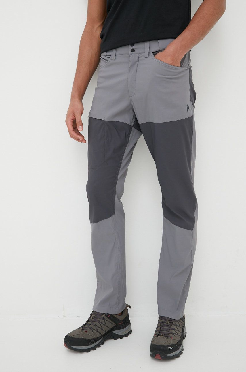 Peak Performance pantaloni de exterior Iconiq barbati, culoarea gri answear.ro