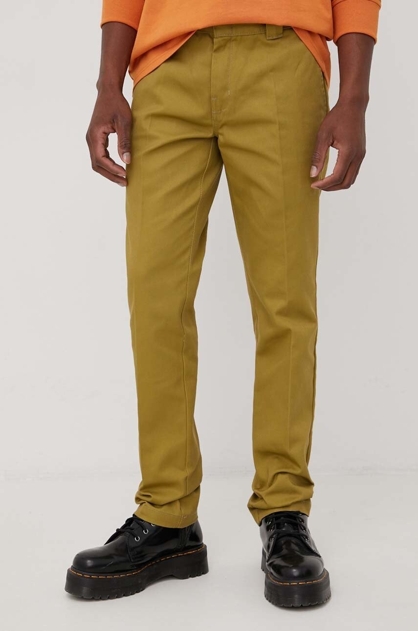 

Панталони Dickies в зелено с кройка по тялото, Зелен