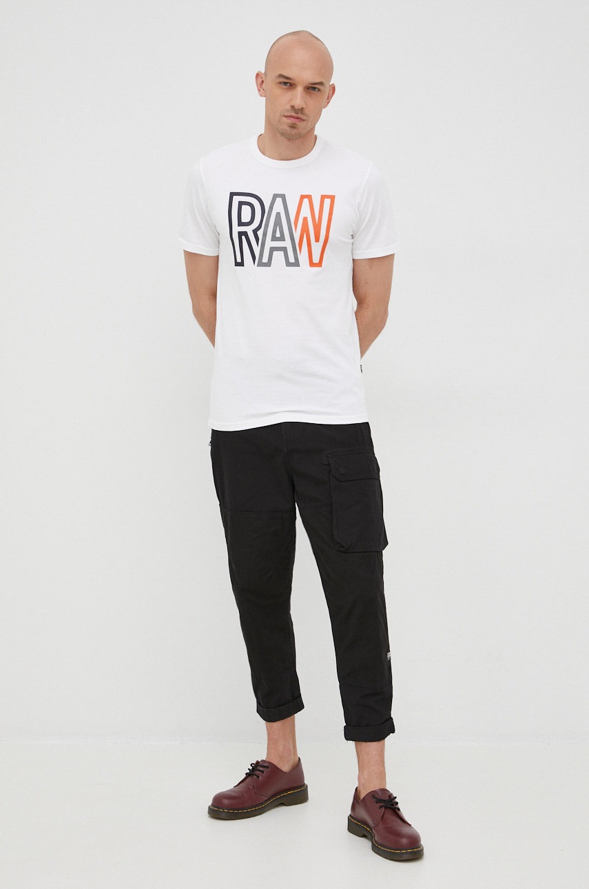 

Хлопковые брюки G-Star Raw мужские цвет чёрный со шнуровкой