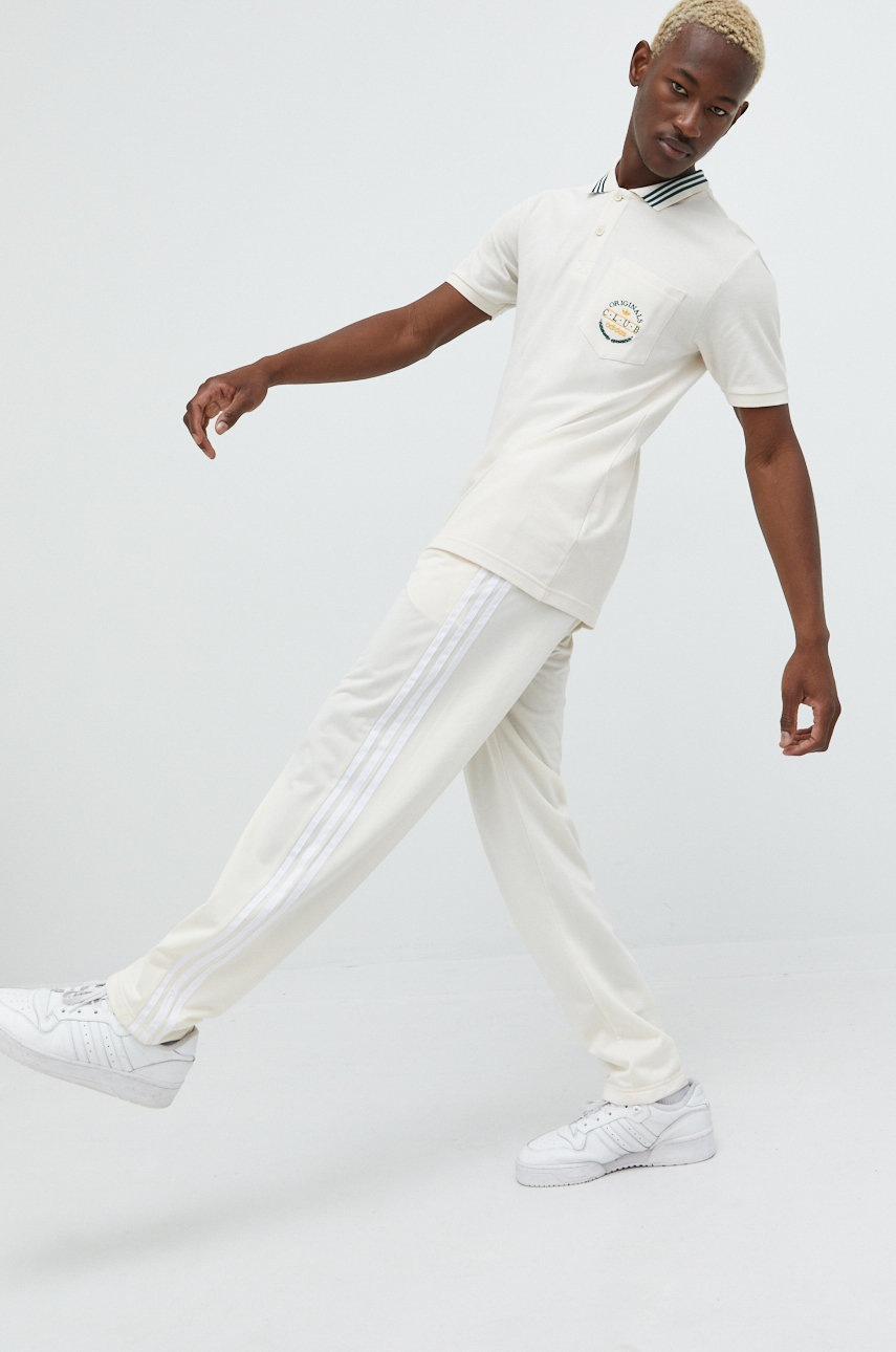 

Спортивні штани adidas Originals чоловічі колір бежевий з аплікацією