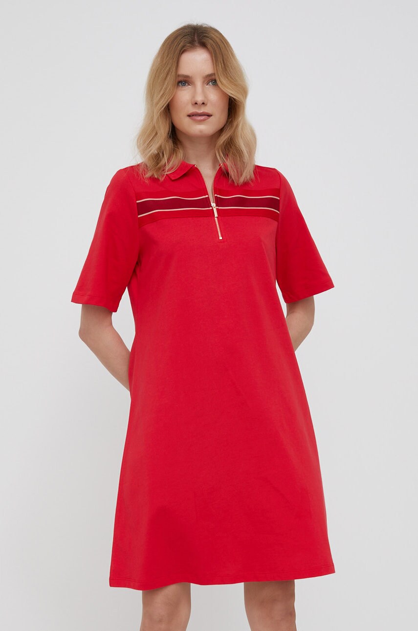 Armani exchange rochie din bumbac culoarea rosu, mini, drept