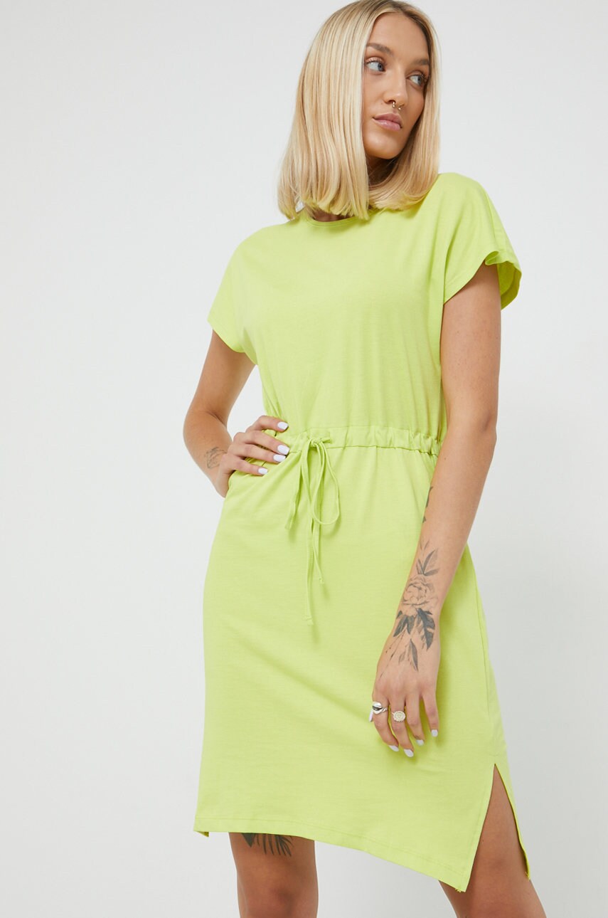 Noisy may rochie din bumbac culoarea verde, mini, drept
