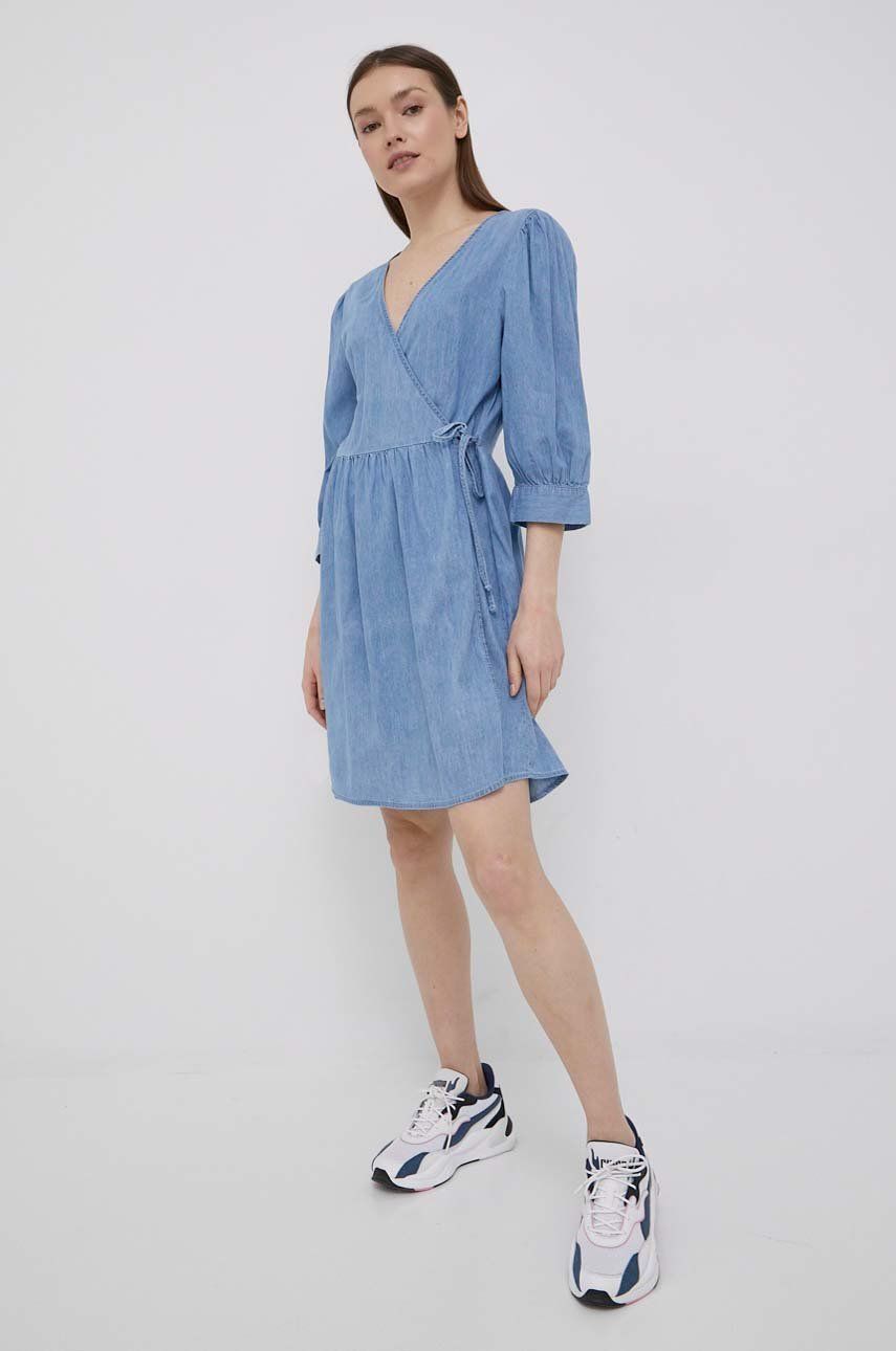 Džínové šaty JDY mini, áčková - modrá -  100% Bavlna