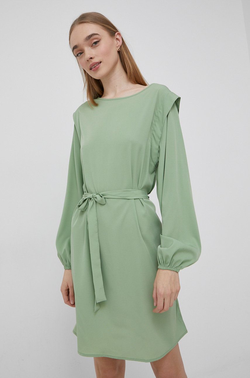 Levně Šaty JDY zelená barva, mini, jednoduchý