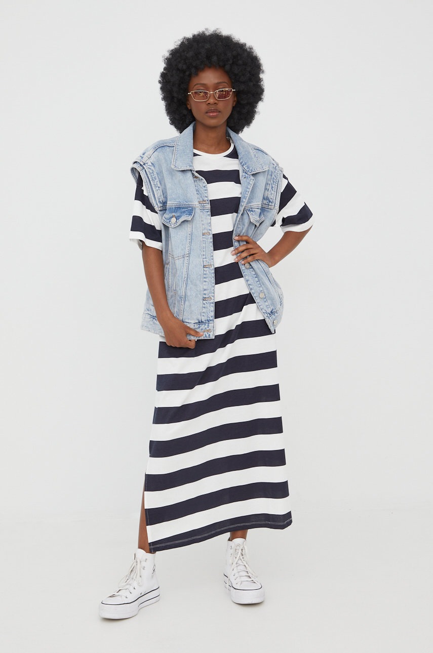 

Хлопковое платье Only цвет синий maxi oversize