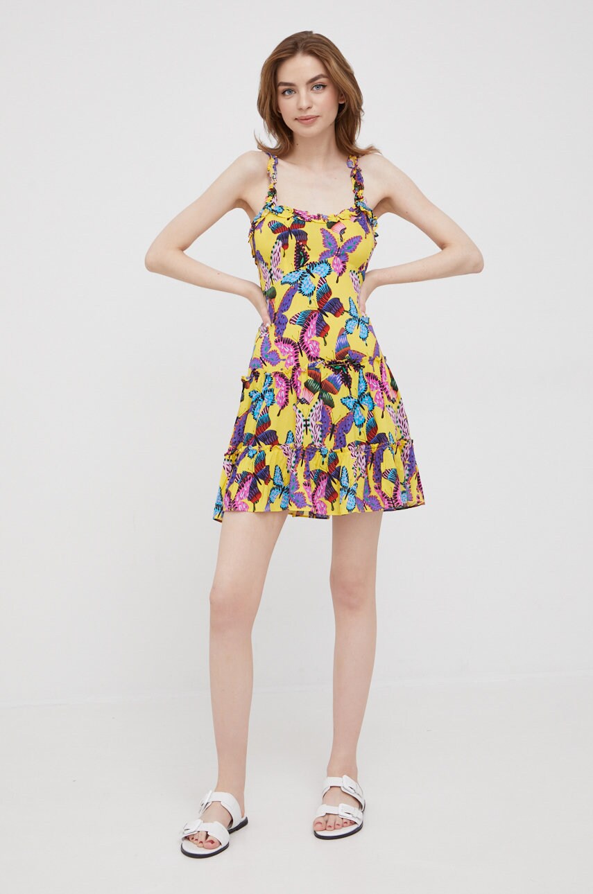 

Сукня Desigual колір жовтий mini розкльошена