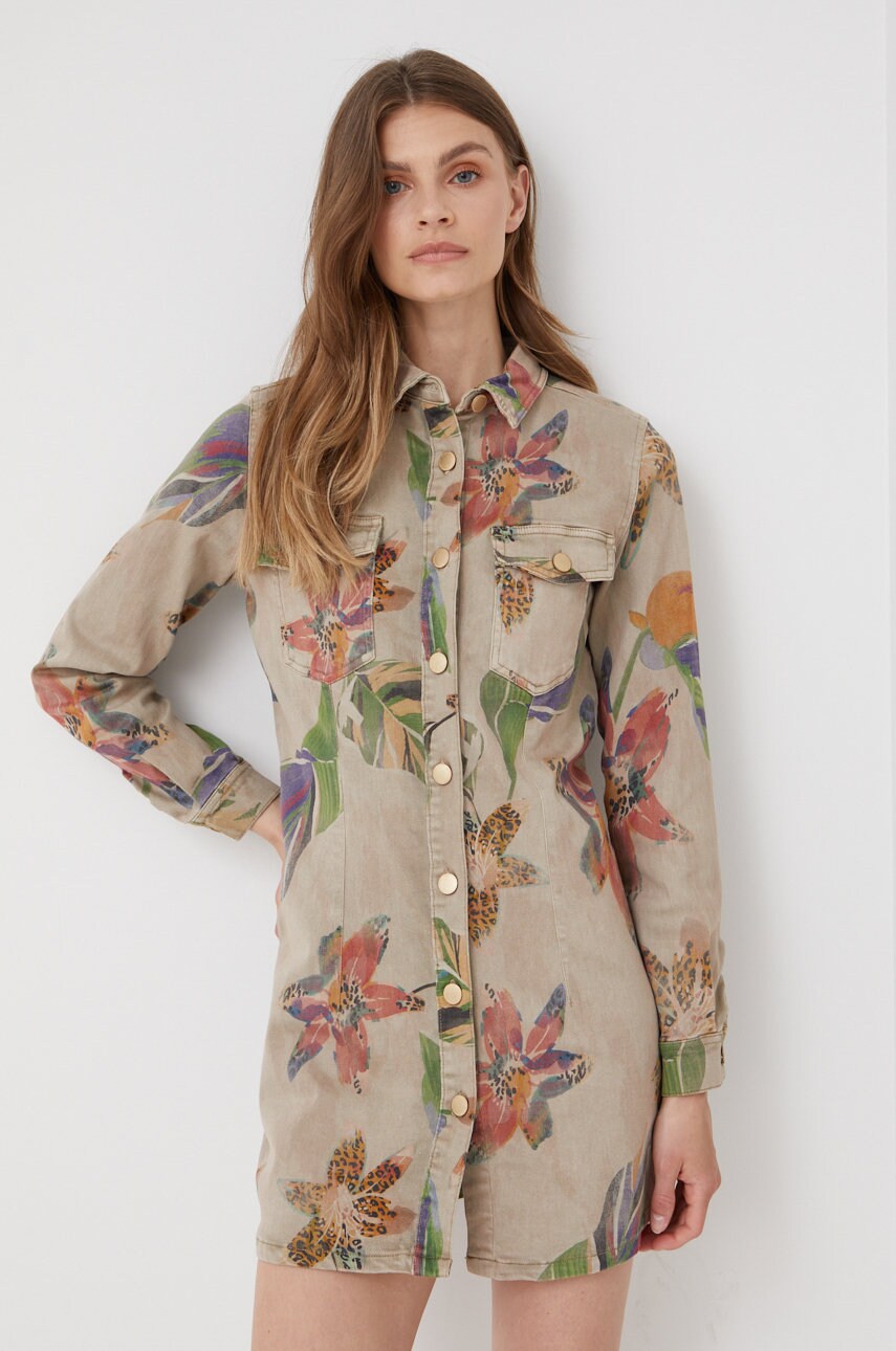 Desigual rochie culoarea bej, mini, drept