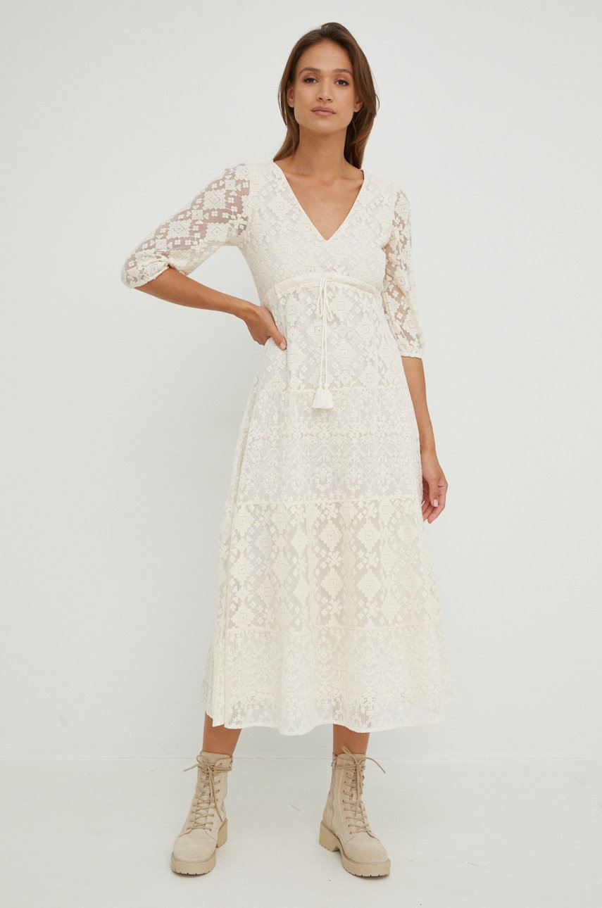 

Платье Desigual цвет бежевый maxi прямая