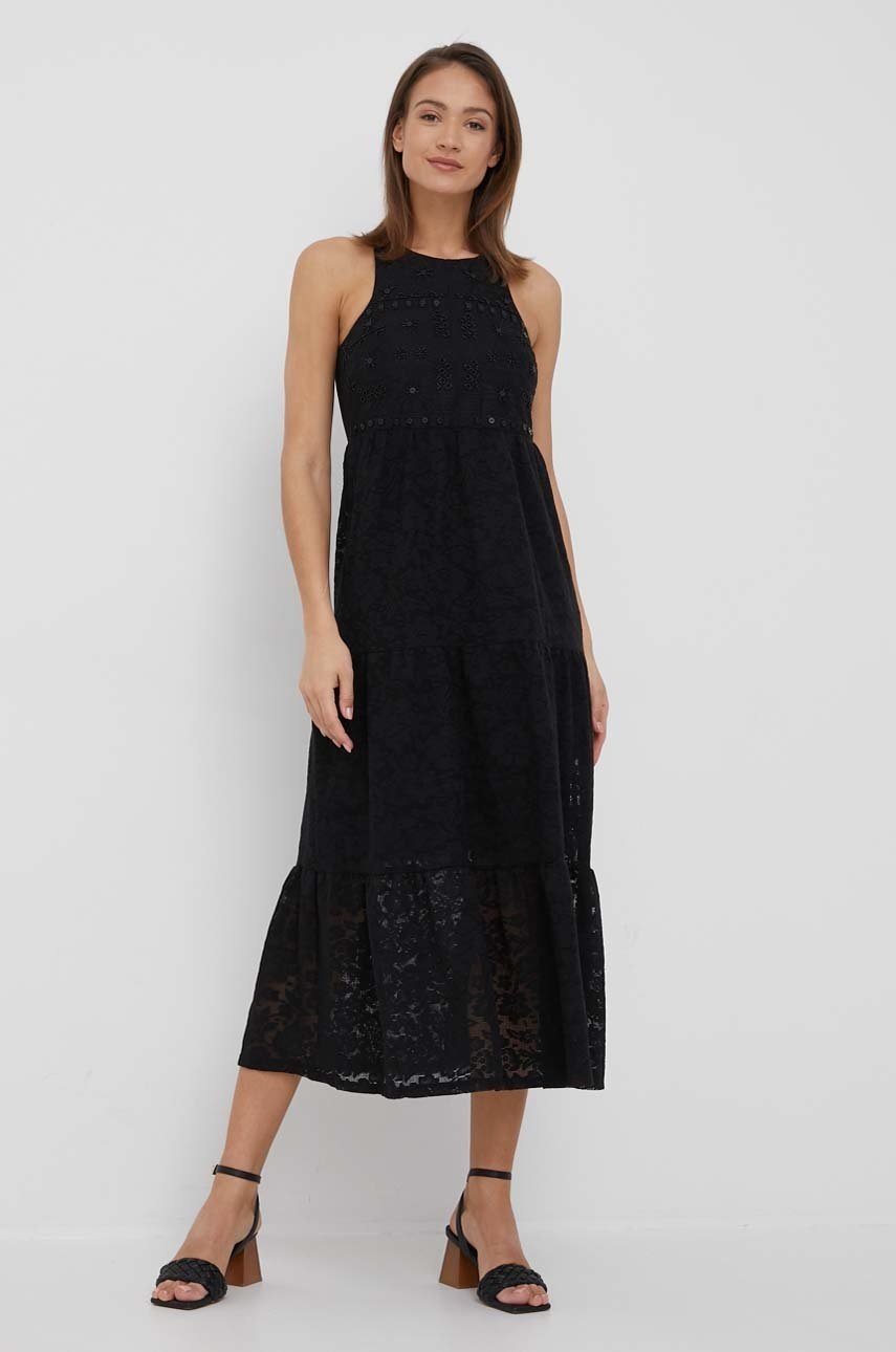 

Платье Desigual цвет чёрный maxi расклешённая