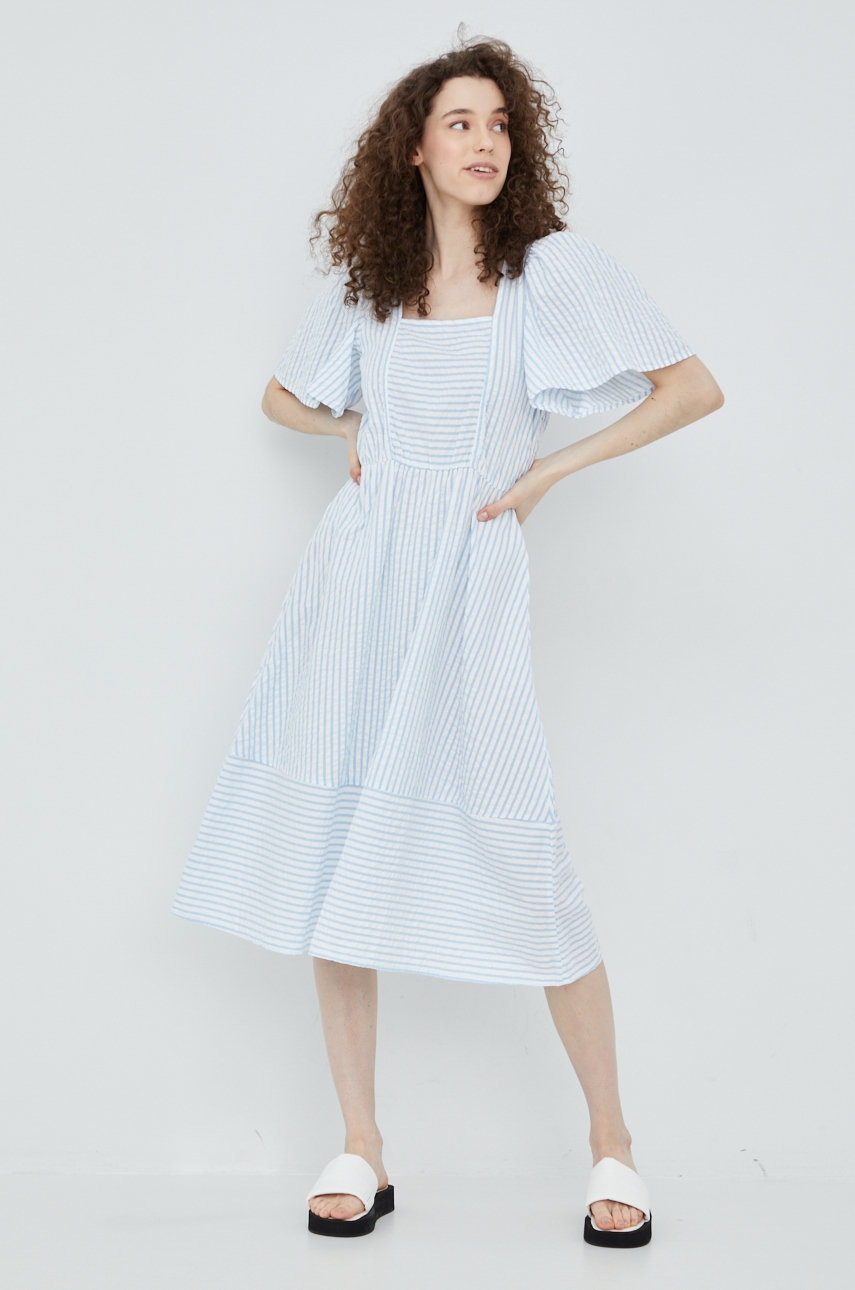 

Хлопковое платье Vero Moda midi расклешённая