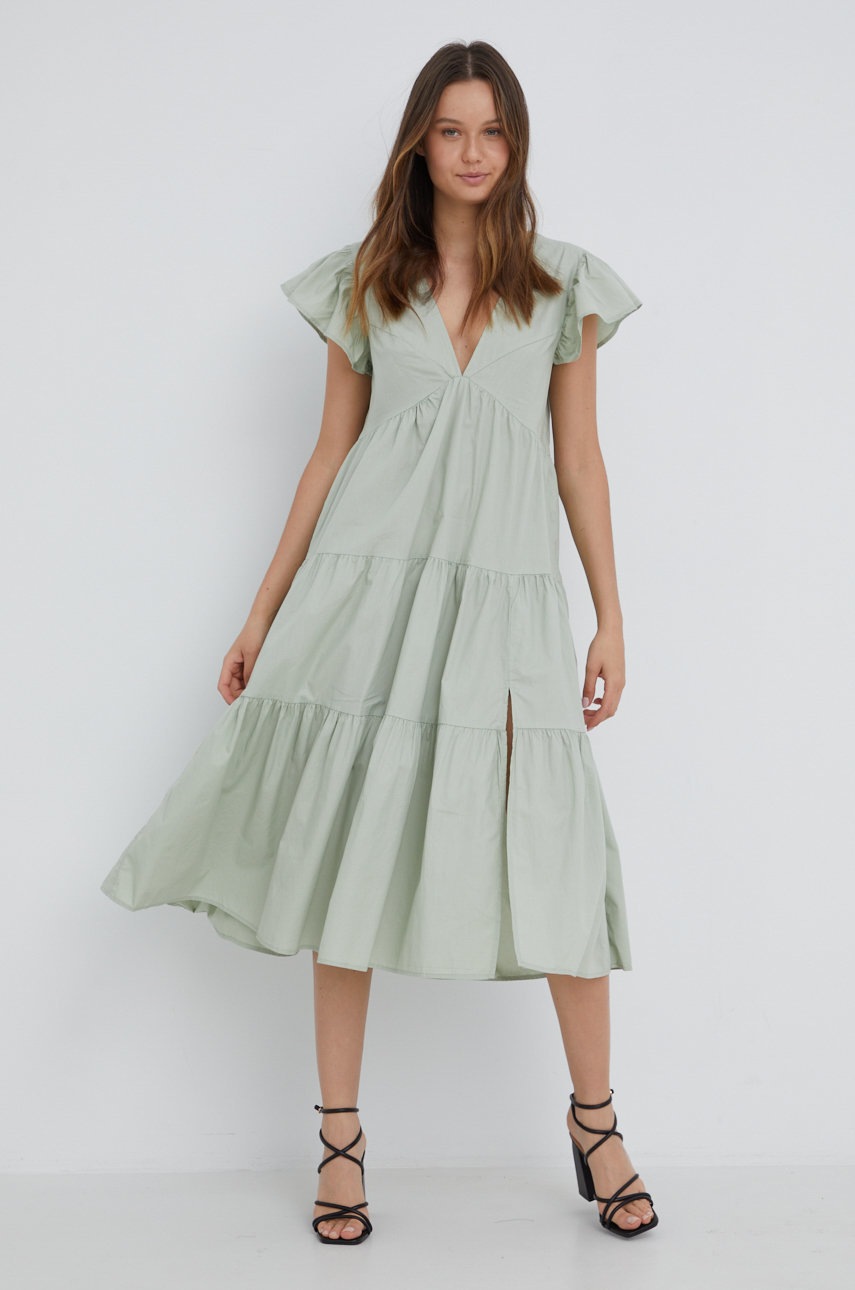 

Сукня Vero Moda колір зелений midi розкльошена
