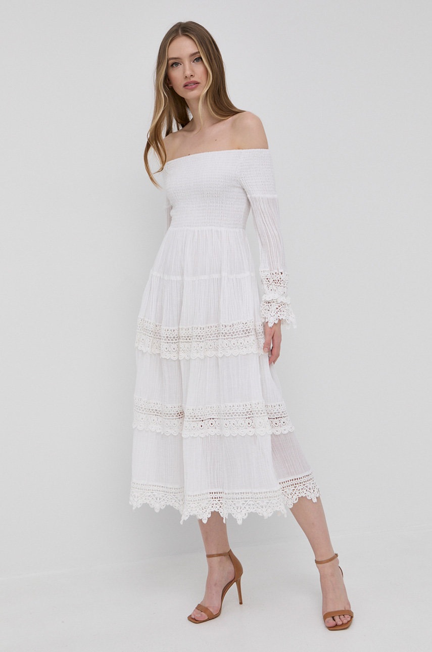 

Сукня Guess колір білий mini розкльошена