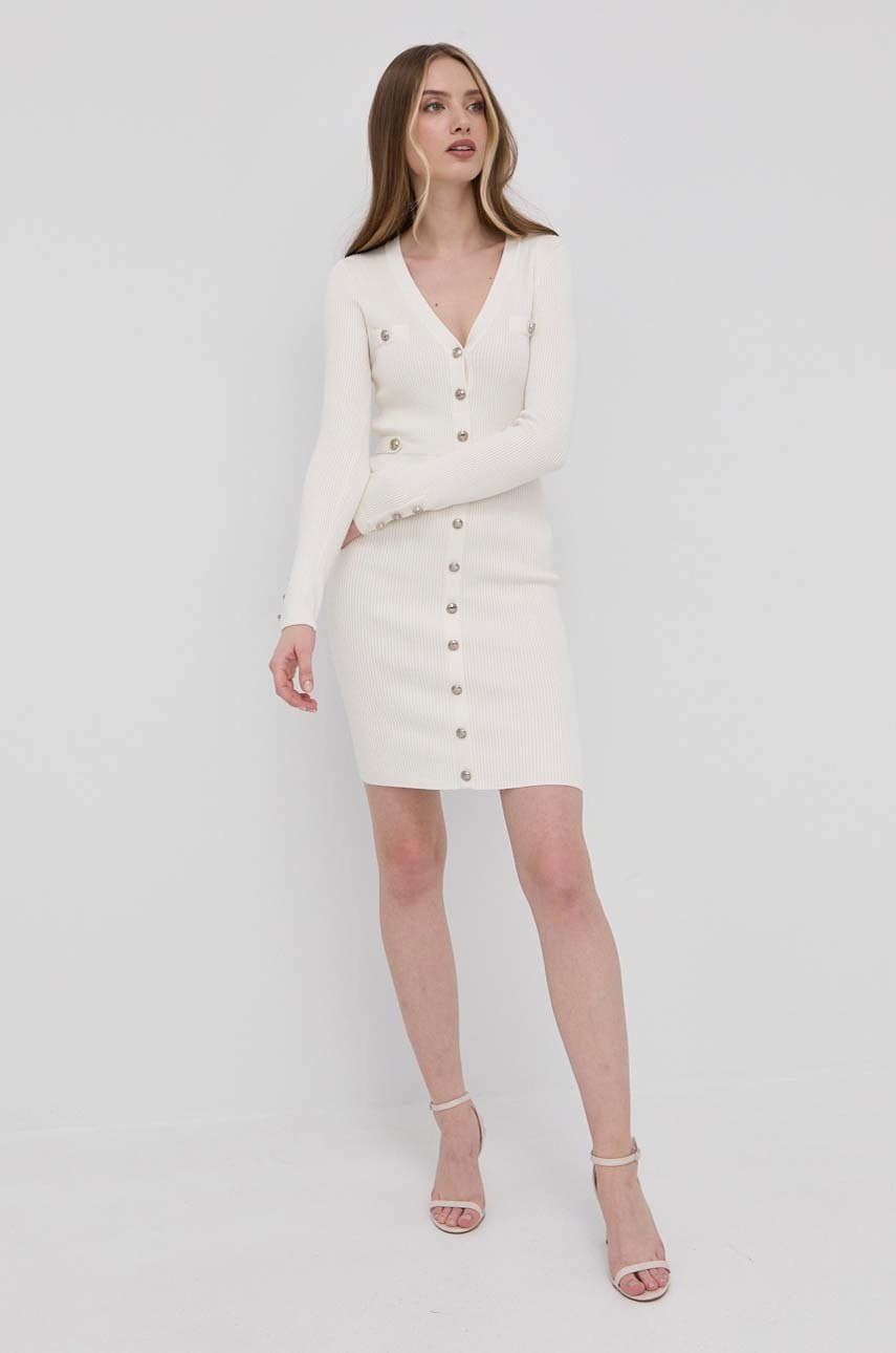 

Платье Guess цвет белый mini прямая