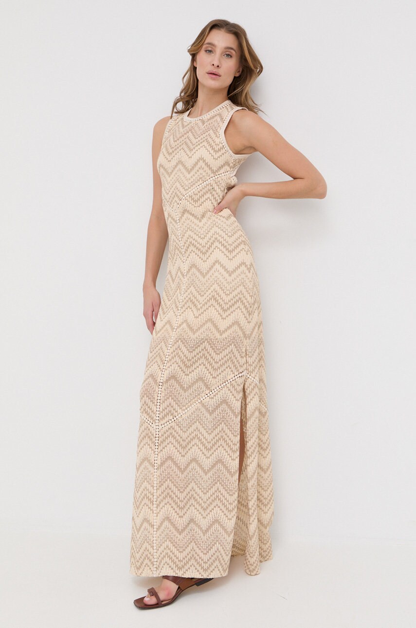 

Сукня Guess колір бежевий maxi пряма