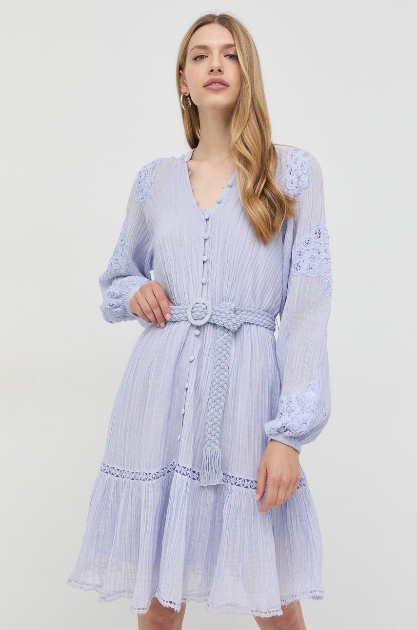 

Платье Guess цвет фиолетовый mini расклешённая