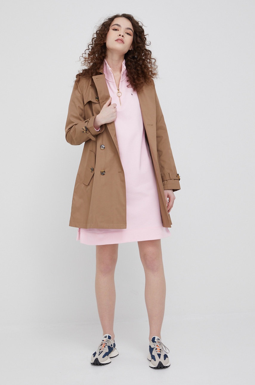 

Бавовняна сукня Tommy Hilfiger колір рожевий mini oversize