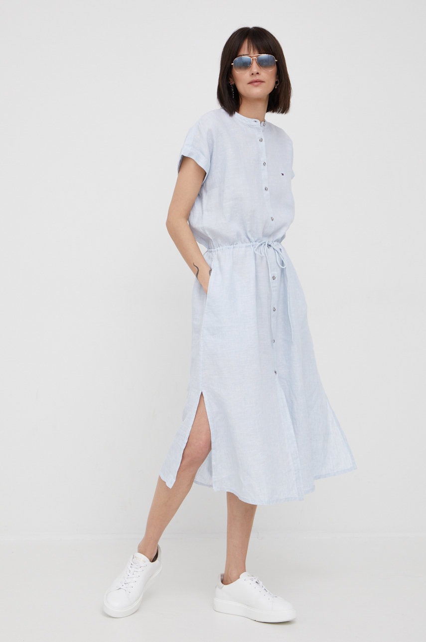

Льняна сукня Tommy Hilfiger midi oversize