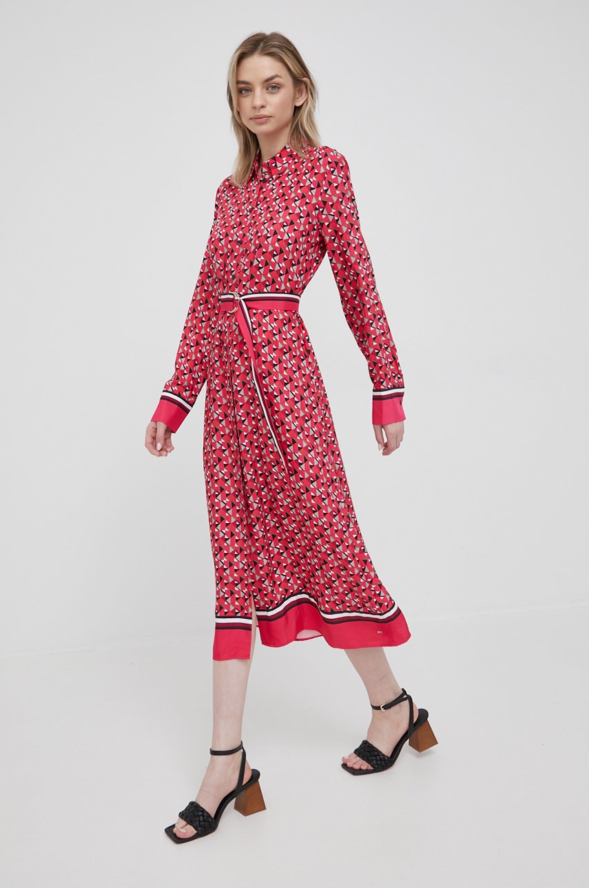 

Сукня Tommy Hilfiger колір рожевий midi пряма