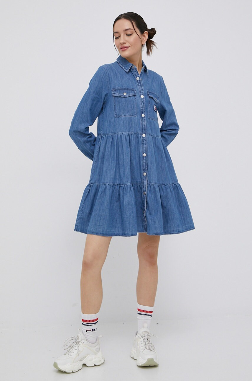 

Джинсова сукня Tommy Jeans mini розкльошена