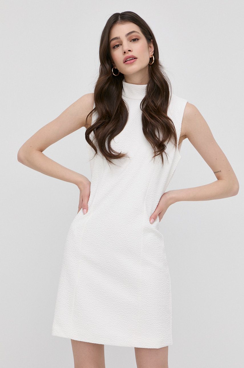 Bardot rochie culoarea alb, mini, mulata answear.ro