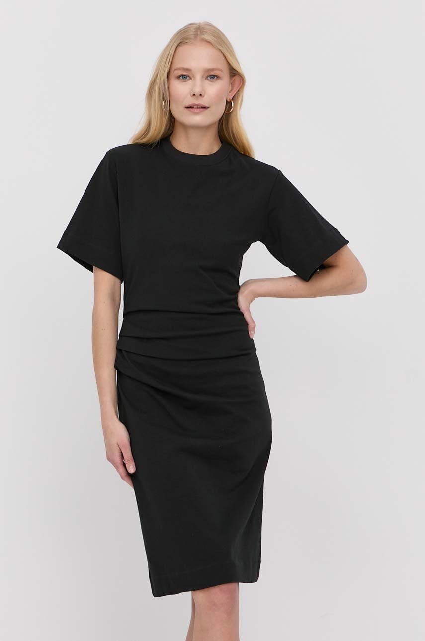 Tiger of sweden rochie din bumbac culoarea negru, mini, evazati