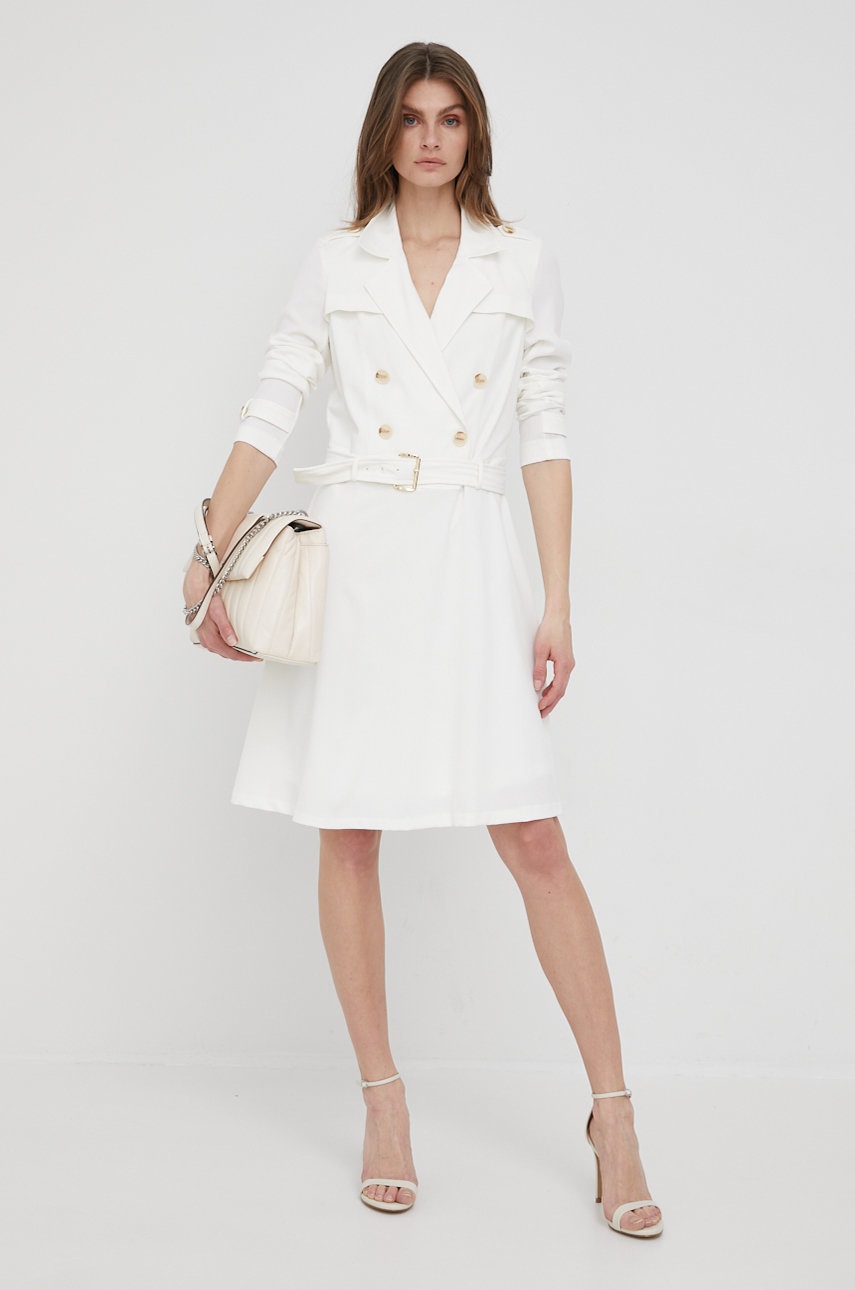 

Платье Dkny цвет бежевый mini расклешённая