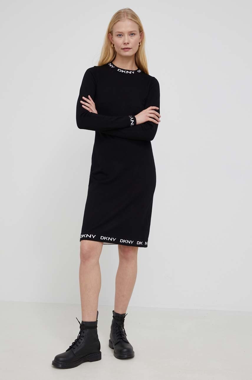 

Платье Dkny цвет чёрный mini облегающая