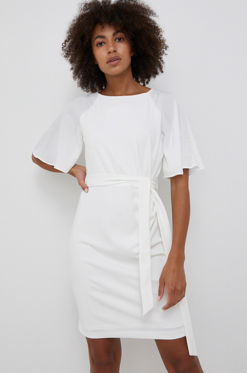 

Сукня Dkny колір бежевий mini розкльошена