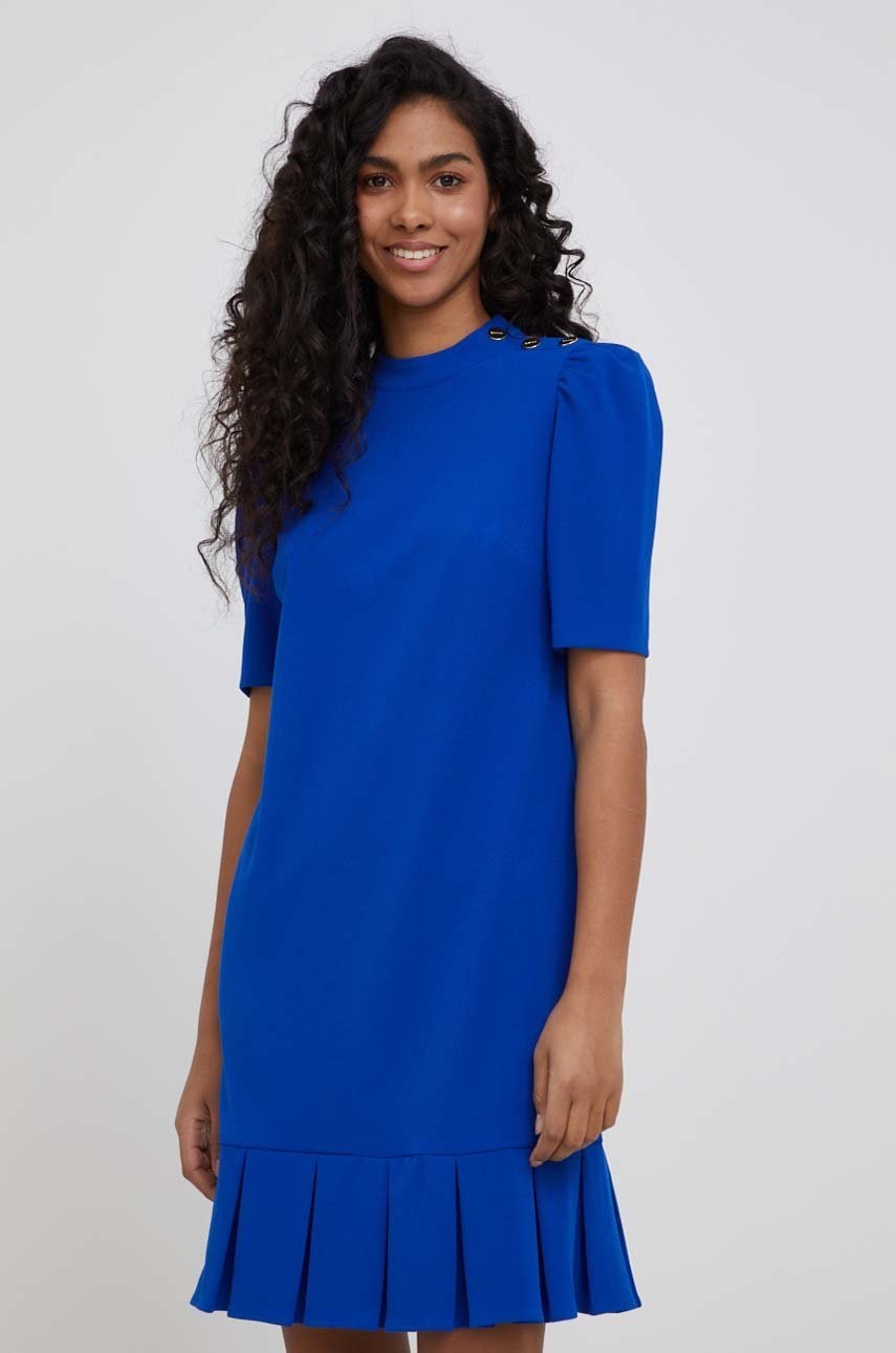 

Рокля Dkny къс модел със стандартна кройка, Син