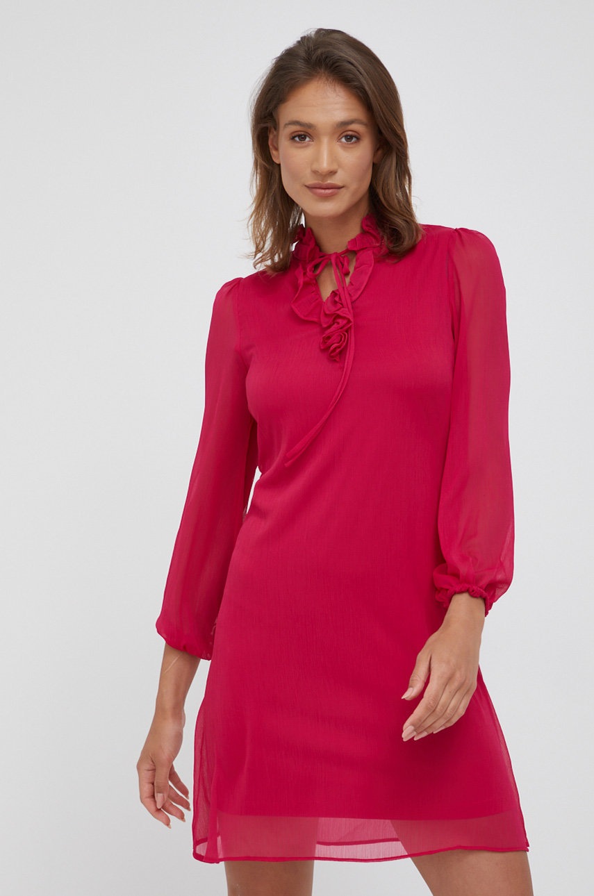 

Сукня Dkny колір фіолетовий mini розкльошена