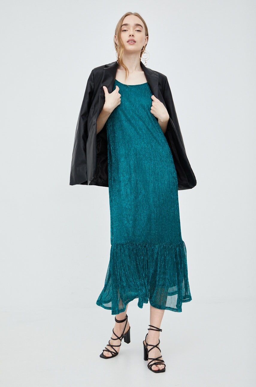 Only rochie culoarea verde, maxi, drept