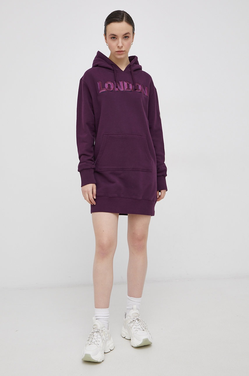 

Хлопковое платье Superdry цвет фиолетовый mini oversize