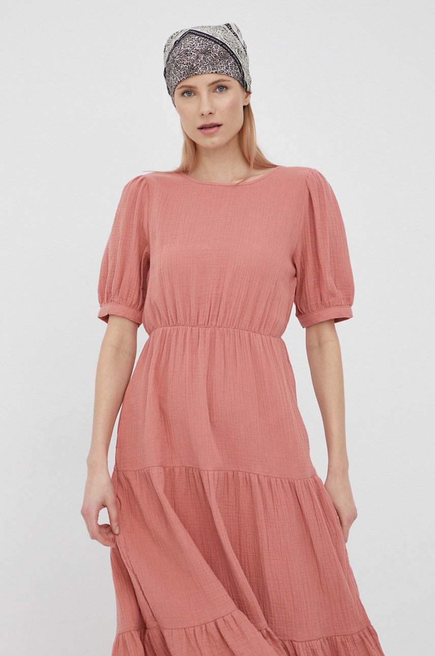

Хлопковое платье JDY цвет красный maxi oversize