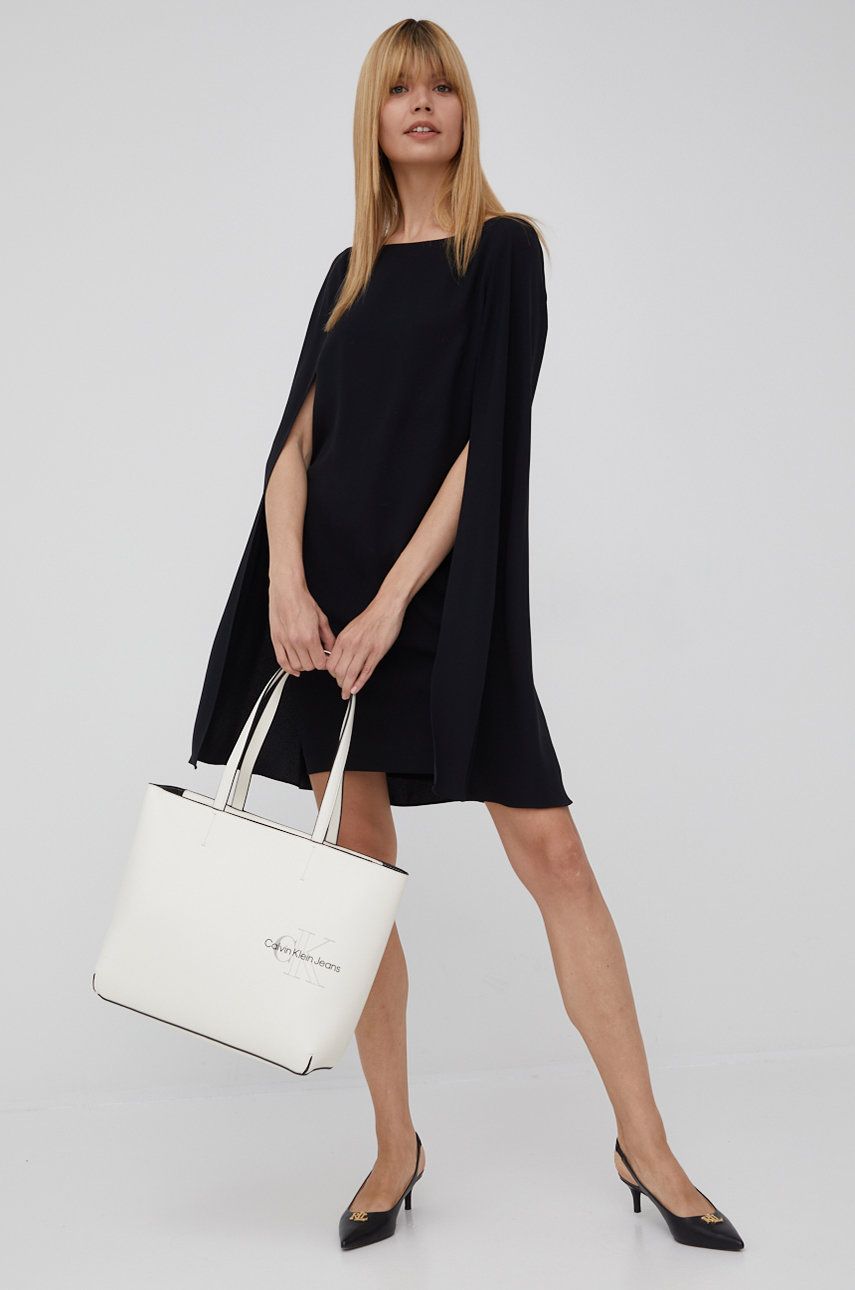 Levně Šaty Lauren Ralph Lauren černá barva, mini, přiléhavá, 253855210005