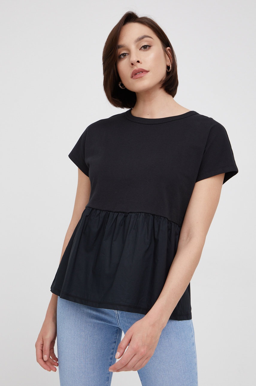 

Памучна тениска GAP в черно, Черен