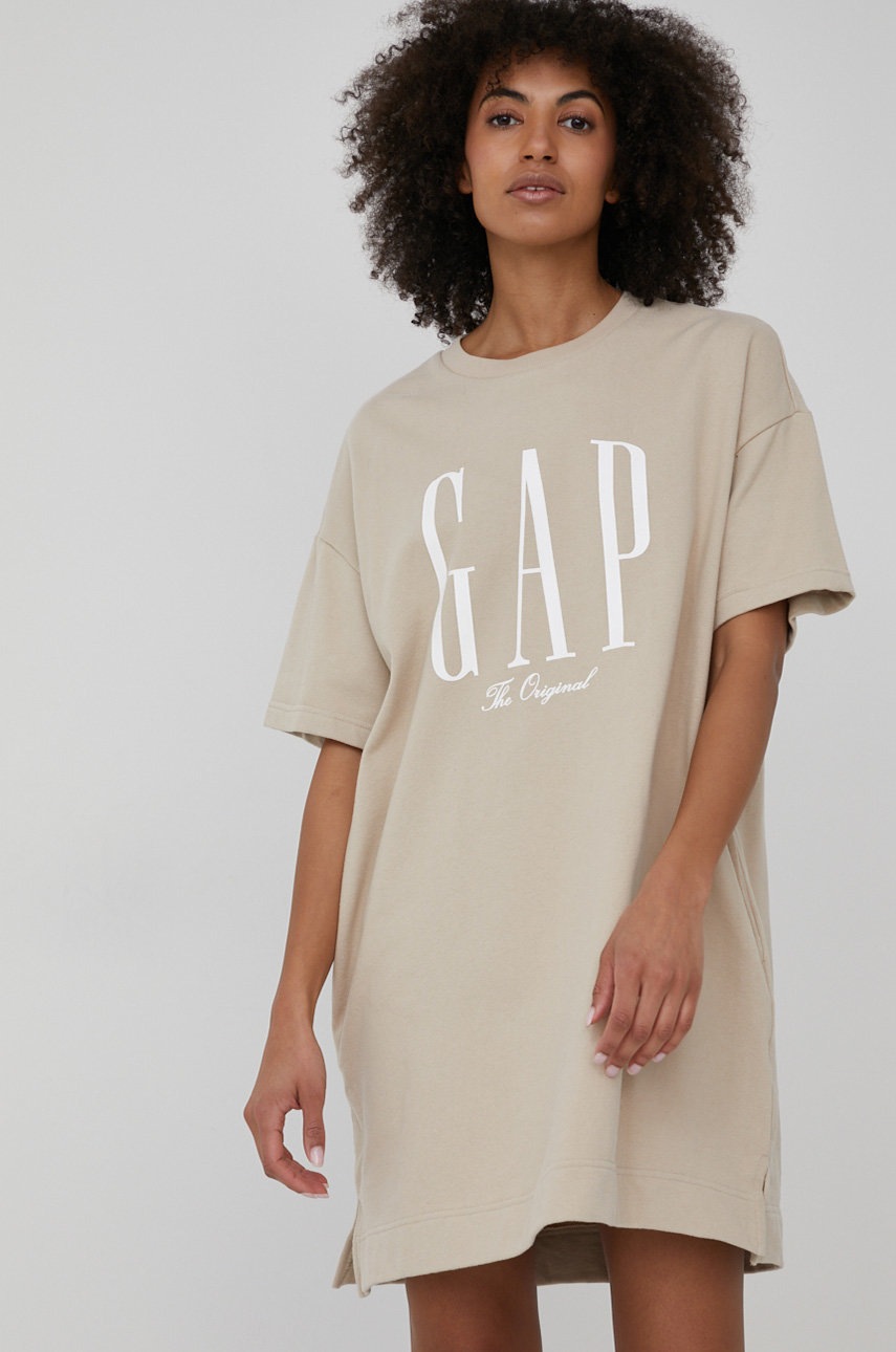 GAP sukienka kolor beżowy mini oversize
