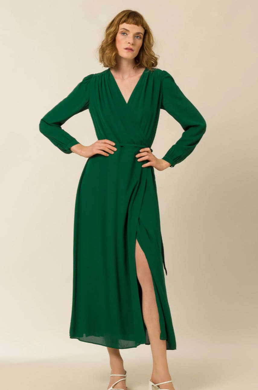 Ivy & oak rochie culoarea verde, midi, drept