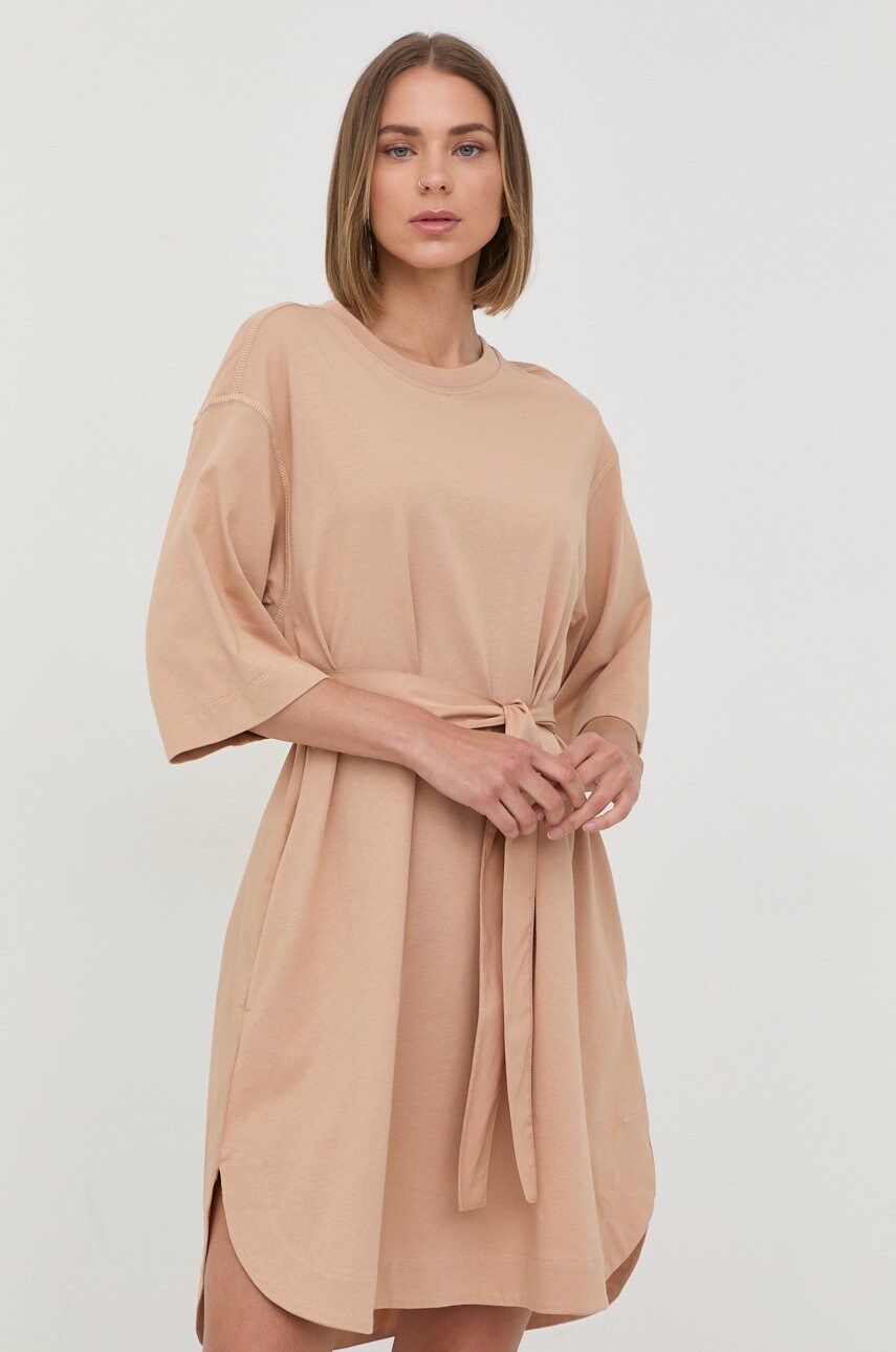 

Хлопковое платье Marella цвет бежевый mini oversize