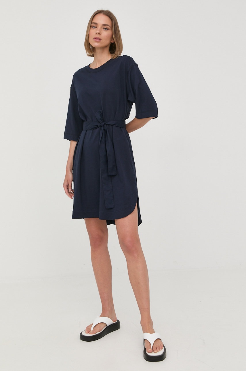 

Бавовняна сукня Marella колір синій mini oversize