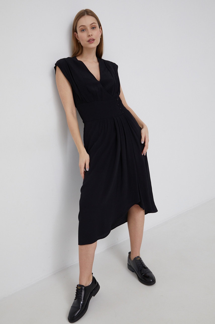 

Сукня Scotch & Soda колір чорний midi розкльошена