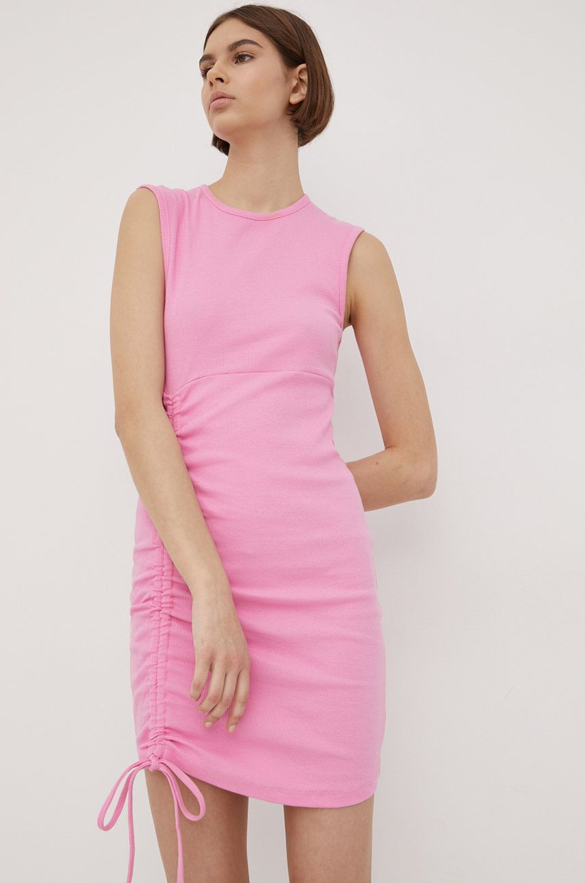 E-shop Šaty Noisy May fialová barva, mini, přiléhavá