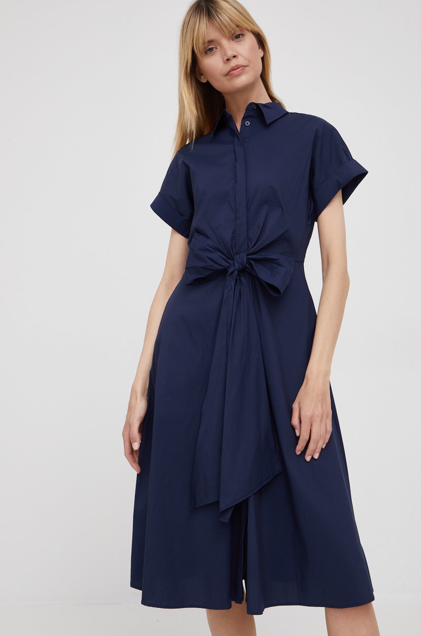 

Рокля Lauren Ralph Lauren в тъмносиньо къс модел разкроен модел, Тъмносин