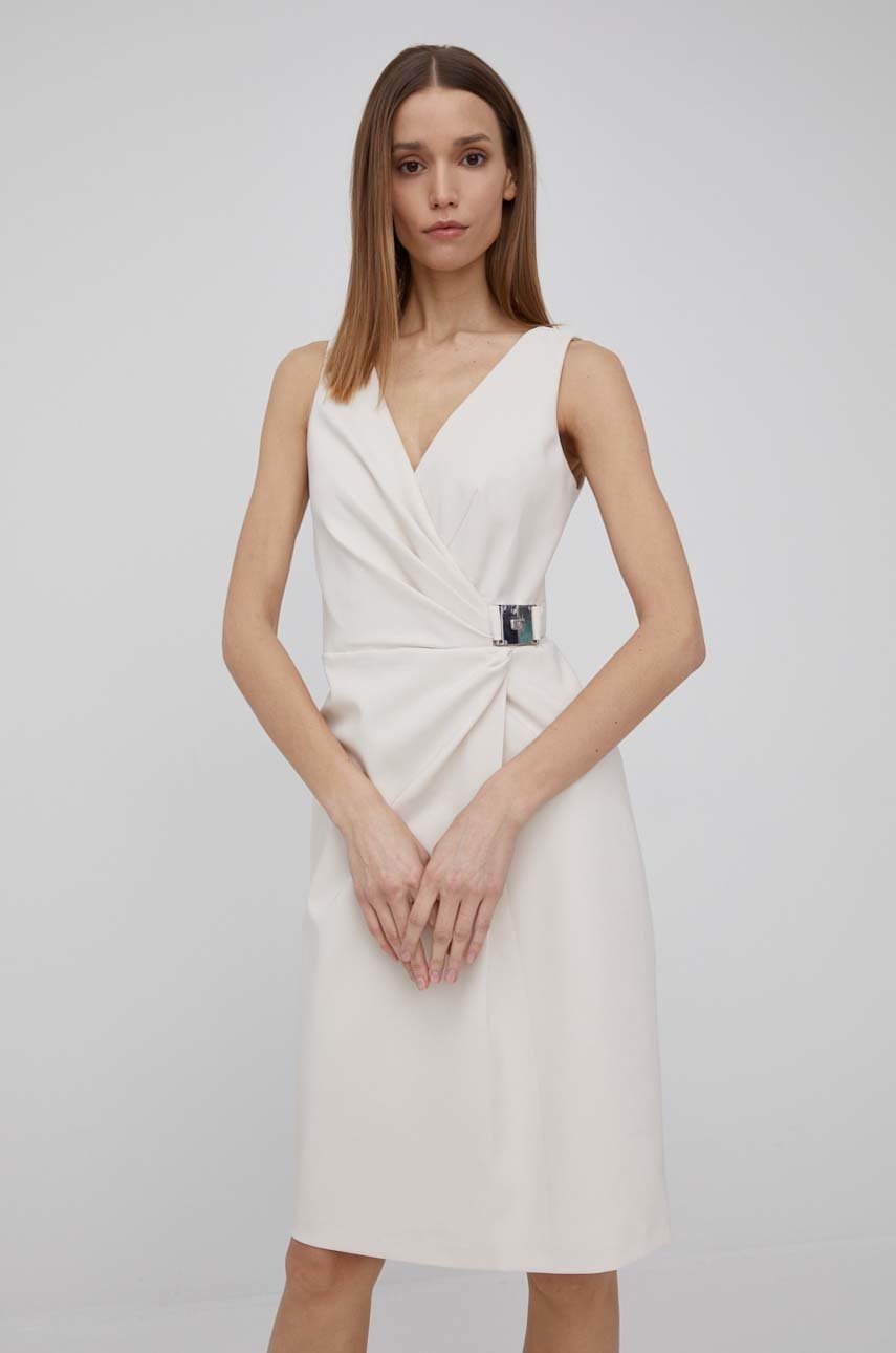 

Платье Lauren Ralph Lauren цвет бежевый mini облегающая