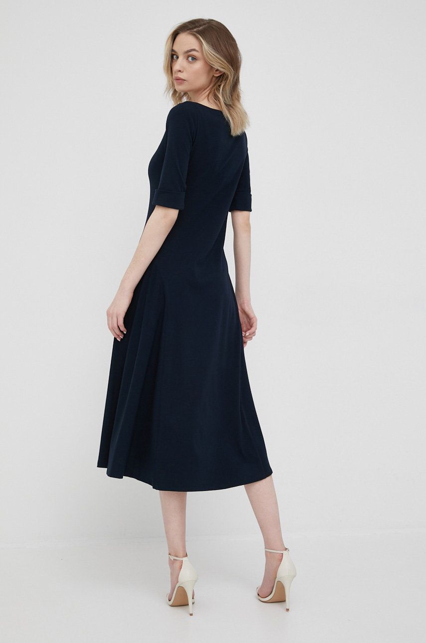 Сукня Lauren Ralph Lauren колір синій midi розкльошена